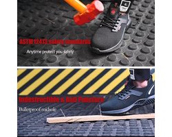 Staal Toe Schoenen voor Mannen Vrouwen Lichtgewicht Veiligheid Ademende Waterdichte Werk Schoenen Slip-Resistant Sneakers Reflecterende Onvernietigbare Industriële Bouw Schoenen