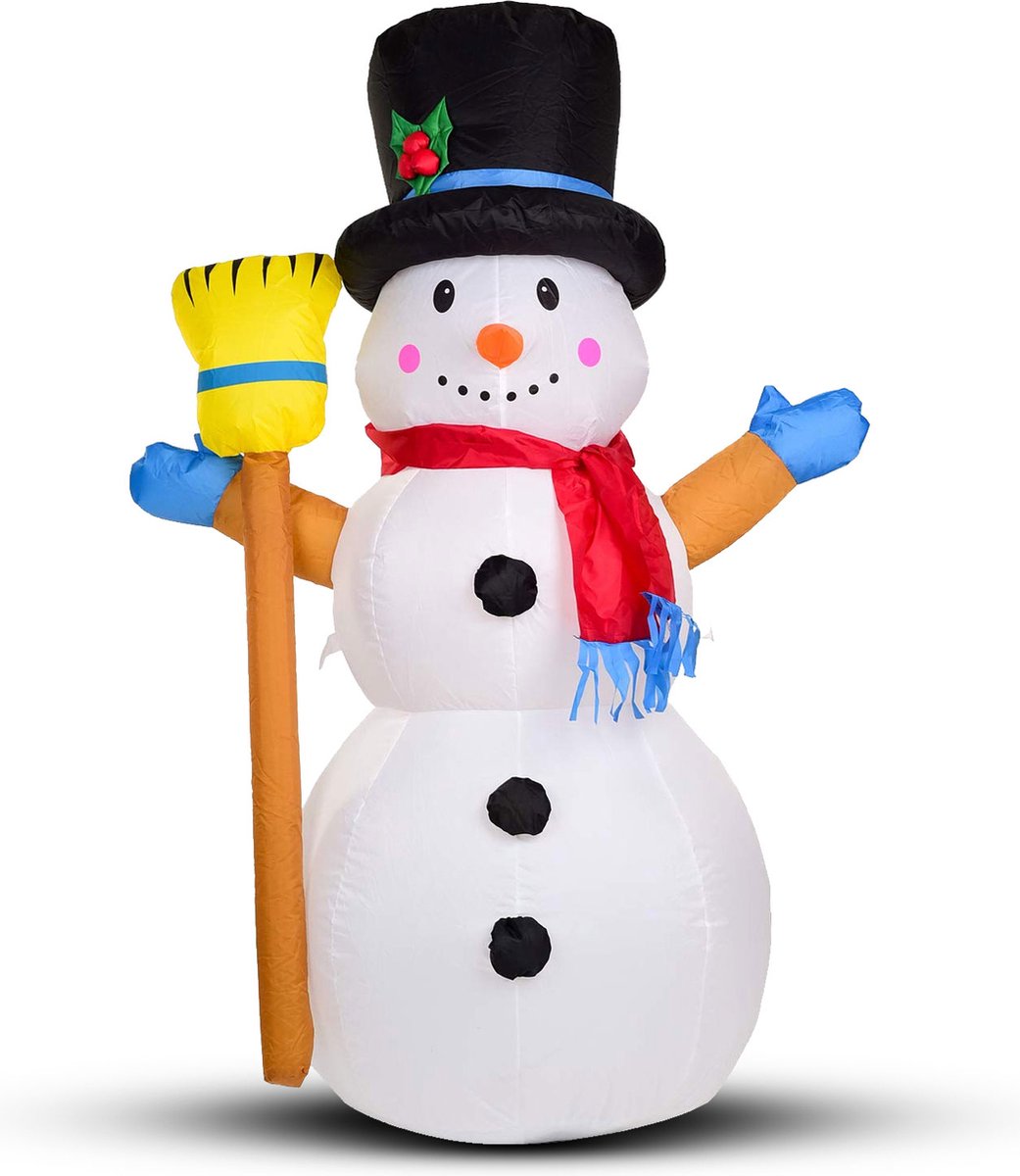 Kerstverlichting Buiten op Netstroom - Opblaasbare Sneeuwpop met RGB LED verlichting - 120cm - IP44 waterbestendig