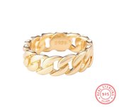 Soraro Chain Cuban Link Ring | 925 Zilver | Goud | Ringen Mannen | 19mm | Ring Heren | Mannen Cadeau | Vaderdag | Vaderdag Cadeau
