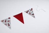 Vlaggenlijn van stof | Fire Brigade - 2 meter / 5 vlaggetjes - Rode, Brandweer driehoek vlaggetjes - Verjaardag slinger / Babykamer decoratie - Stoffen slingers handgemaakt & duurzaam