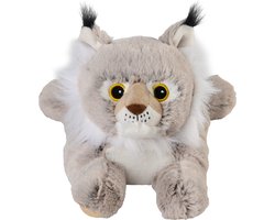 foto van Warmies Warmte/magnetron opwarm knuffel - lynx - grijs - 36 cm - pittenzak