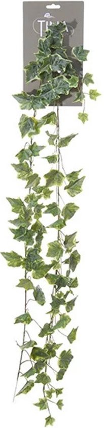 Louis Maes kunstplant blaadjes slinger Klimop/hedera - groen/wit - 180 cm - Klimplanten