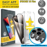 CL CHLIN® EASY APP premium screenprotector voor iphone 15 Plus, met Gratis camera lens cover - Iphone 15 Plus screenprotector 9H gehard glas met automatische zelf plak case - makkelijk te monteren screenprotector - iphone 15 Plus screen protector