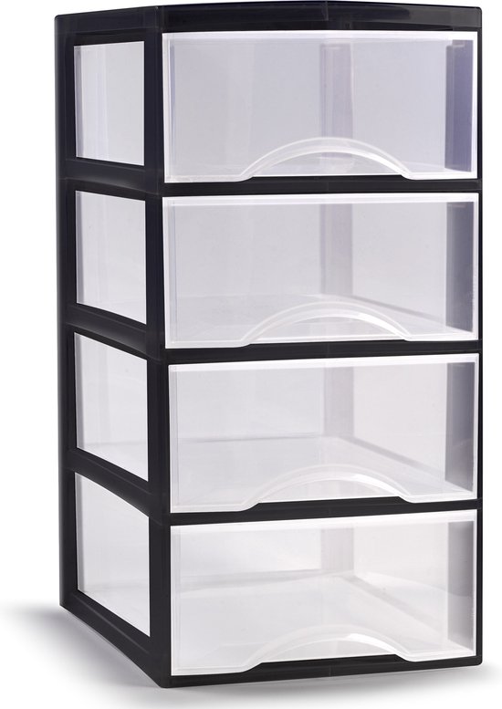 Navaris bureau-organizer met 3 lades - Van bamboe - 33x24x26 cm