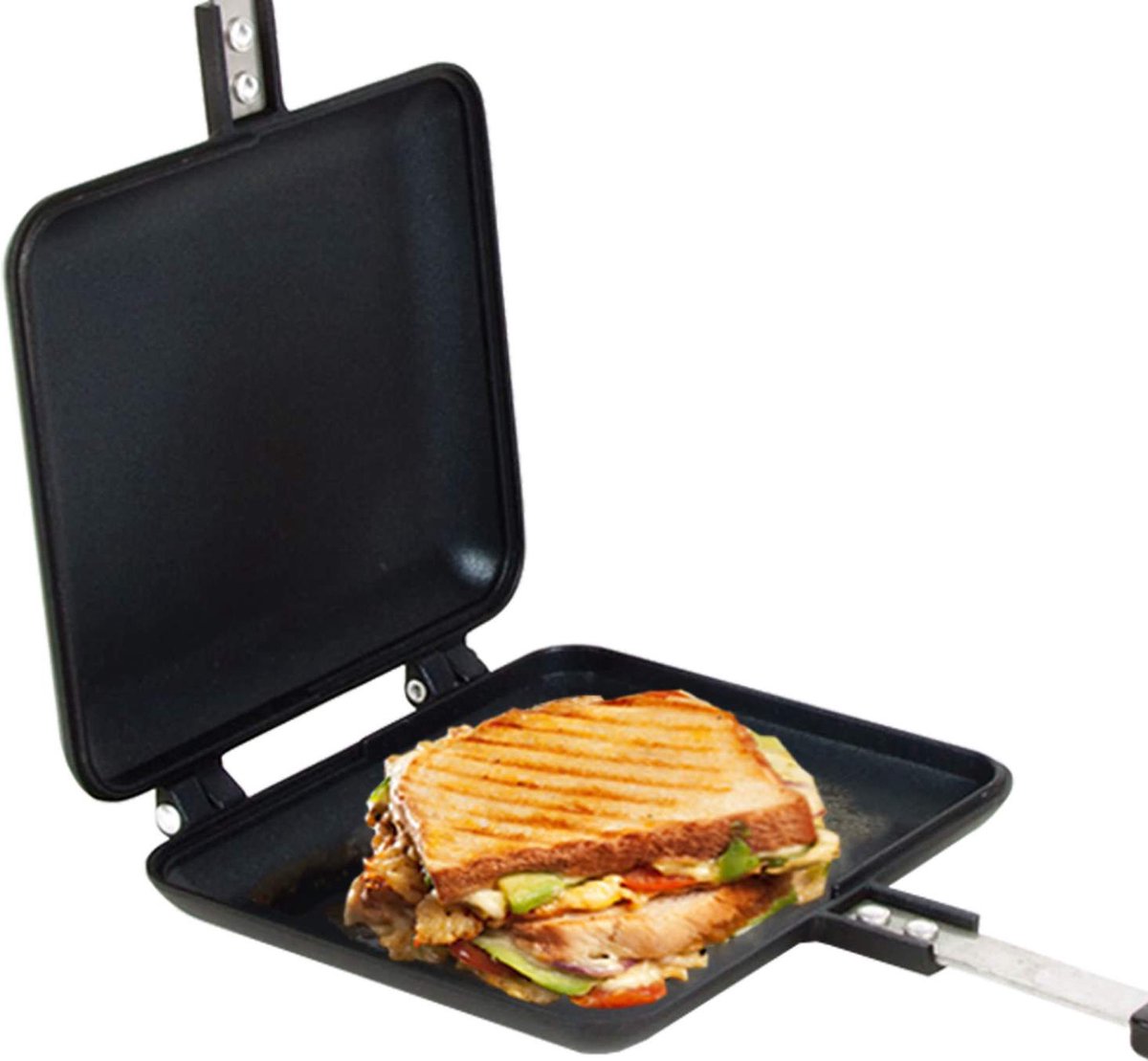 Faith Toaster - Anti Aanbak Tosti-Ijzer Sandwichmaker Tosti-Pan - Zwart - Aluminium