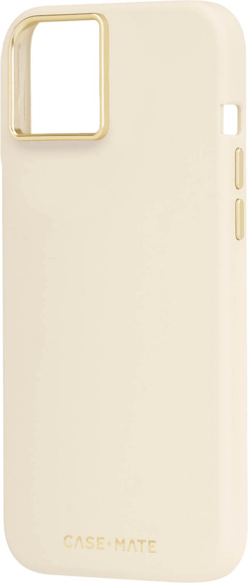 MagSafe iPhone 15 Plus-hoesje, levenslange garantie tegen vallen, siliconen, beige matte hoes