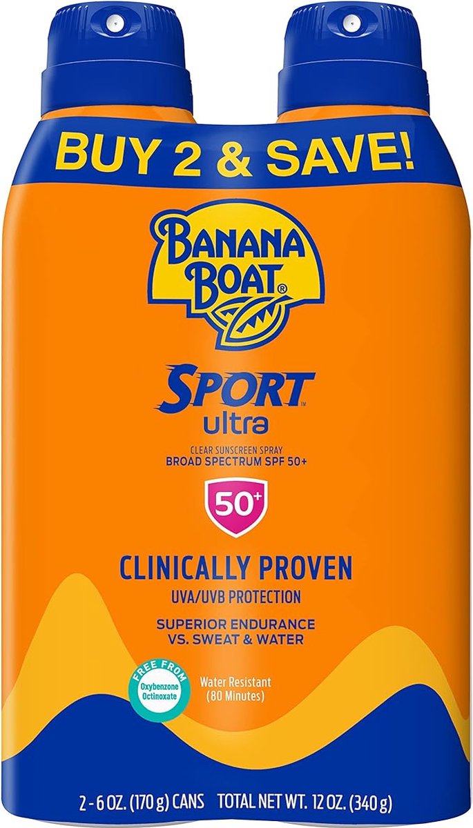 Banana Boat - Ultra Sport Clear Sunscreen Spray - SPF 50 - 2x 170g