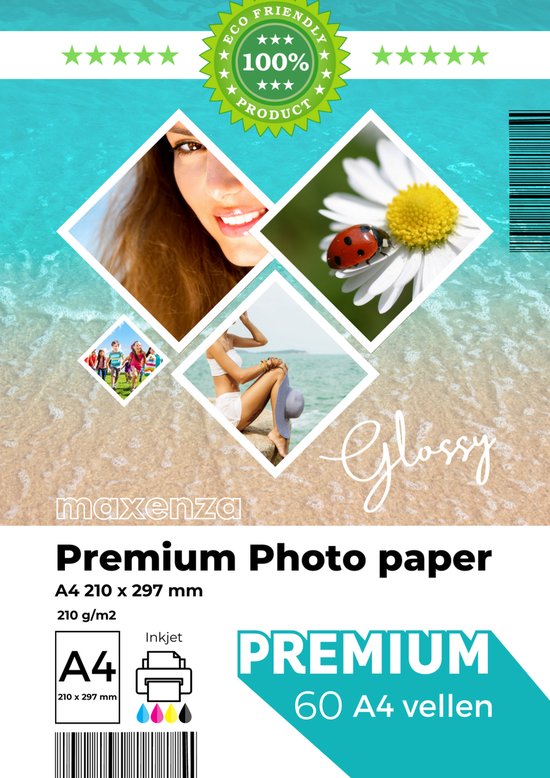 Papier photo Maxenza - Brillant Brillant - 60 Feuilles Format A4