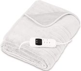 Zacht XXL warmtedeken 200 x 180 cm crèmekleurig | elektrische deken met automatische uitschakeling | deken voor dagelijks gebruik | timerfunctie | 9 temperatuurinstellingen | wasbaar tot 40°C | digitaal display