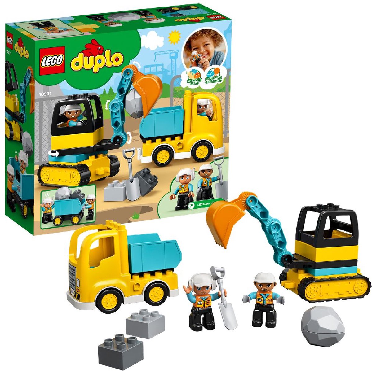 LEGO DUPLO 10931 - Le camion et la pelleteuse, Jouet Engin de