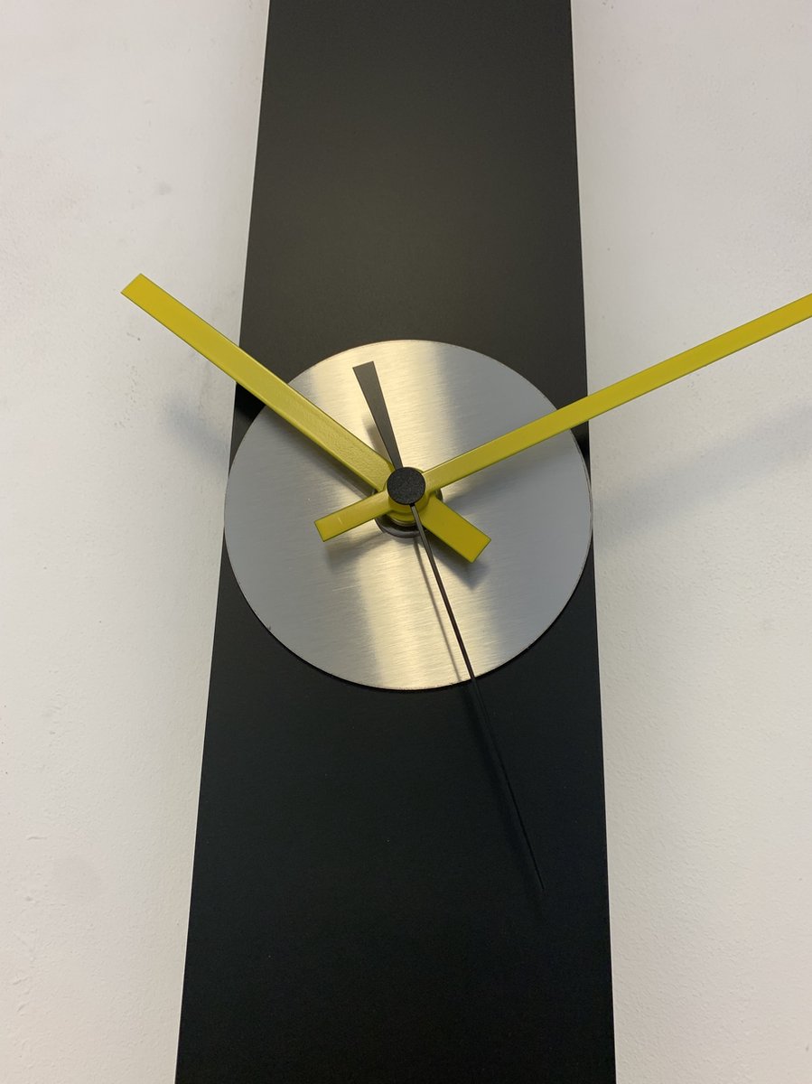 Wandklok CHANTALBRANDO SUMMIT BLACK & SILVER MODERN DESIGN = ZWART & ZILVER