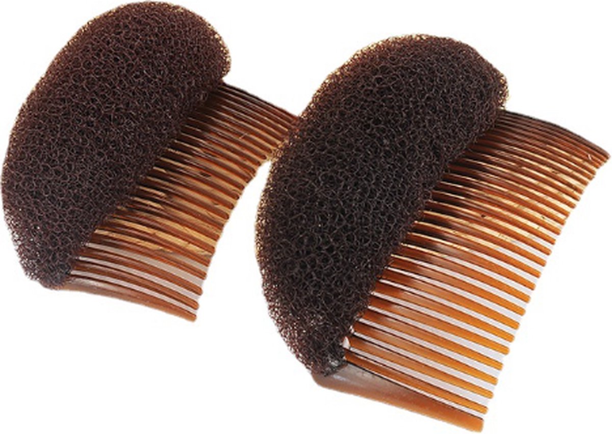 Set 2 stuks - Toupeer Haarclip - Bruin | Bump-It | Fashion Favorite