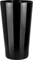 Bloemenvaas H: 25 cm decoratieve zwarte vaas zwart glazen vaas conisch vaas grote decoratieve vaas grote vaas cilindrisch glazen vazen rond | Ø 14 cm | Alyssa Piano Black