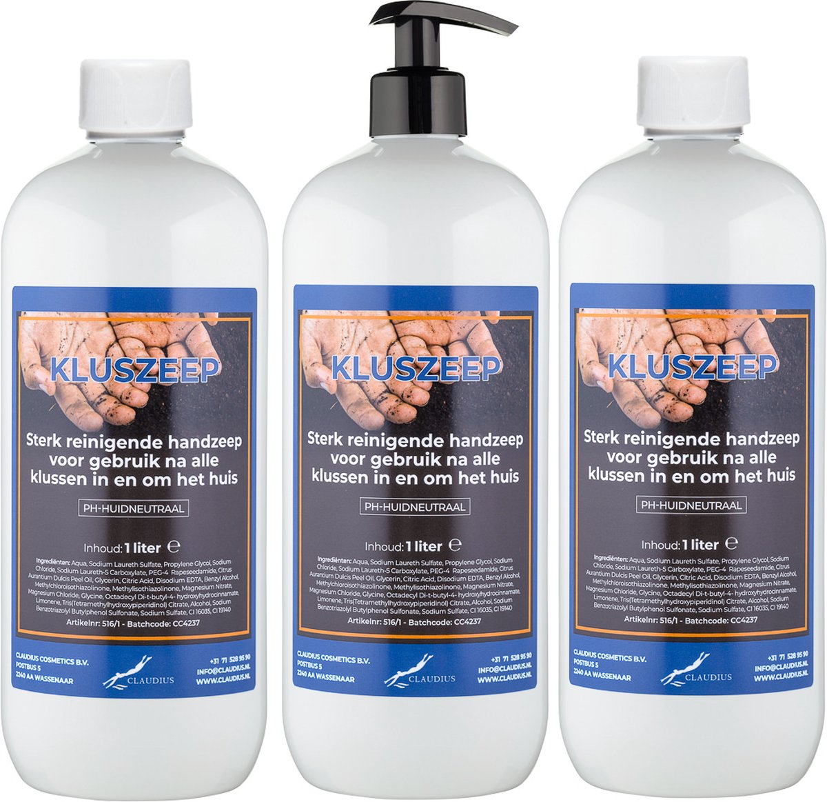 Goedkoopste Claudius Kluszeep 1 liter - met gratis pomp - set van 3 stuks