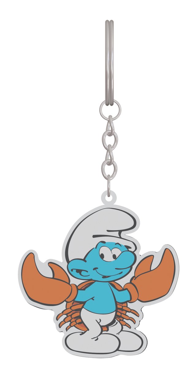 Sleutelhanger - Metaal van de smurfen - Eenzijdig bedrukt - Kreeft - 6 cm