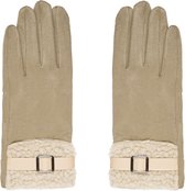 Handschoenen teddy detail - off-white - winter handschoenen - warme handschoenen - fashion handschoenen