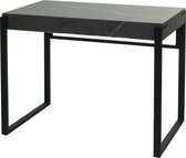 Console tafel MCW-L53, telefoontafel werktafel bijzettafel opbergtafel, metaal 80x100x54cm ~ marmer look grijs