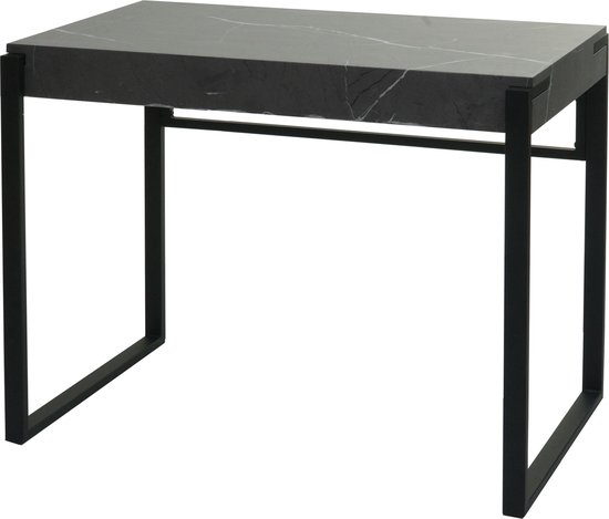 Table console MCW-L53, table de téléphone, table de travail, table d'appoint, table de rangement, métal 80x100x54cm ~ gris aspect marbre