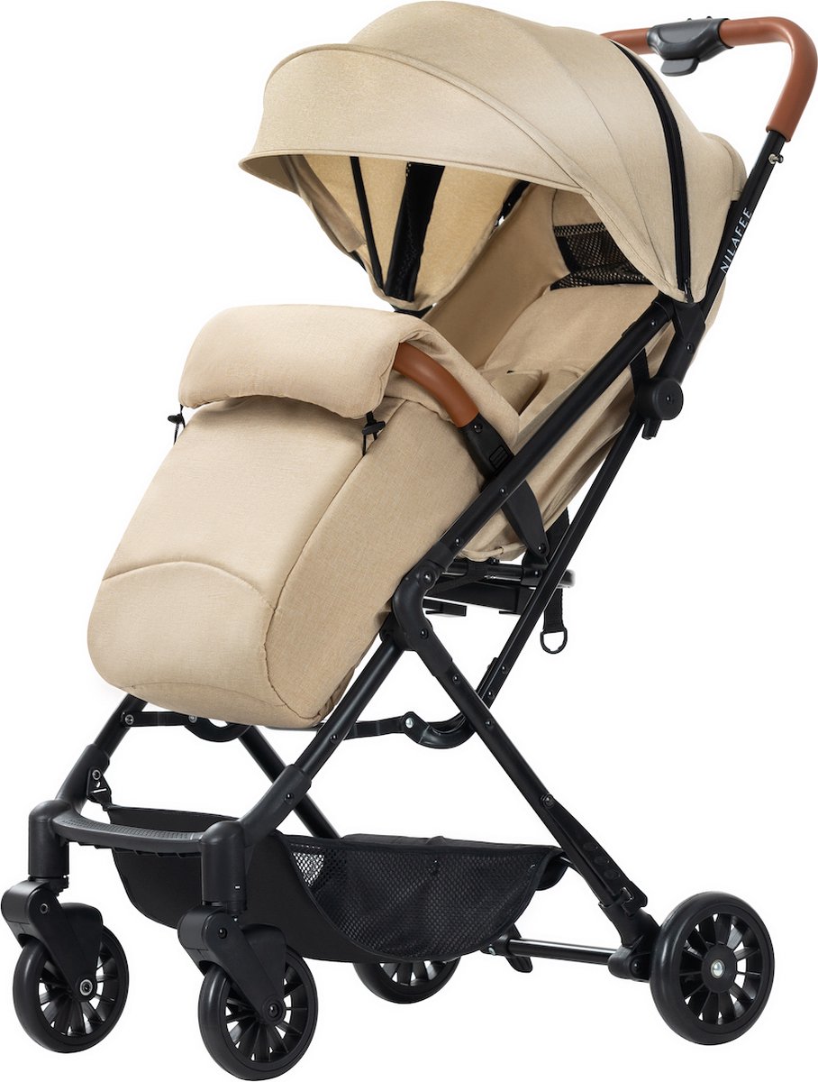 NilaFee - Buggy - Poussette pliante - Poussette - Compacte - Pliable -  Beige - Zwart | bol