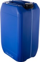 Jerrycan 25 liter blauw met zichtstreep – handig stapelbaar – UN gekeurd – voor water en gevaarlijke vloeistoffen – inclusief dop – totaal te legen