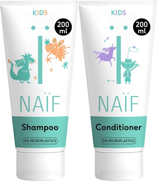 Naïf - Voedende Shampoo en Conditioner Voordeelset - 2x200ml - Kinderen - met Natuurlijke Ingrediënten