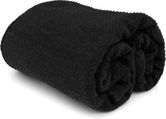 Foto: Mindbaas yoga handdoek fitness handdoek antislip sneldrogend donkerblauw 183 x 61 cm