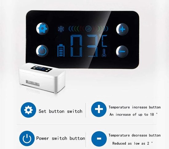 Insuline Koelkast - Mini Koelkast - Wit - Medicijnen Koelkast - Inclusief Reistas - Geschikt voor Onderweg en Reizen - Koeltas voor Insuline - 10200mAh - Diabetes Koelkast - Medische Koelkast - Wit — afbeelding 5