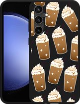 Cazy Hoesje Zwart geschikt voor Samsung Galaxy S23 FE Frappuccino's