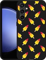 Cazy Hoesje Zwart geschikt voor Samsung Galaxy S23 FE Raketjes