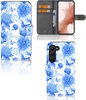 Hoesje voor Geschikt voor Samsung Galaxy S23 Flowers Blue