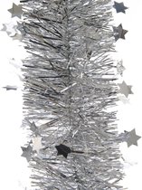 3x Kerstslinger sterren zilver 10 x 270 cm - Guirlande folie lametta - Zilveren kerstboom versieringen