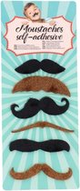 Moustache autocollante - Moustaches autocollantes - 6 moustaches différentes - Accessoire de déguisement - Halloween / carnaval