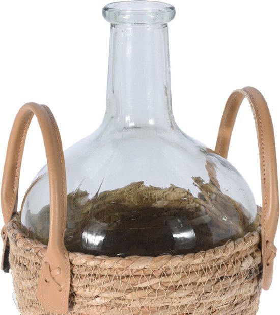Decoratieve Glazen Rotan Vaas Bloemenvazen Met Rotan Weven Houder Decoratieve Glazen Potten Voor Huis Balkon Tuin Decor