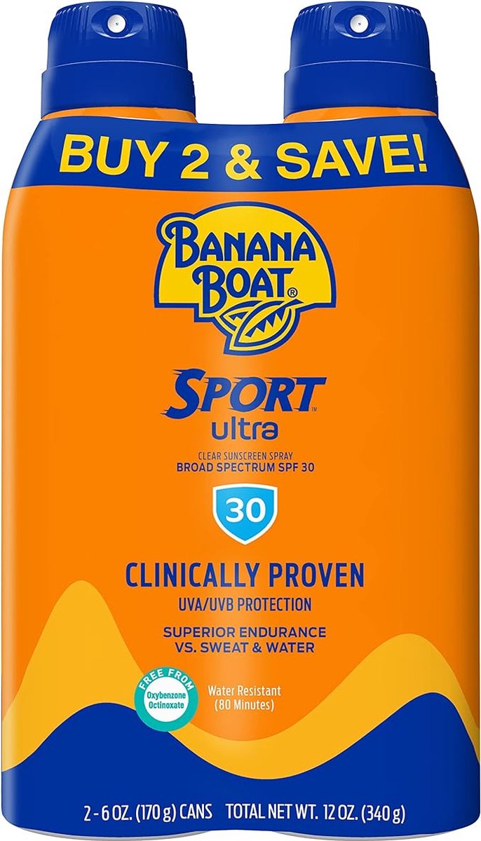 Banana Boat - Ultra Sport Clear Sunscreen Spray - SPF 30 - 2x 170g