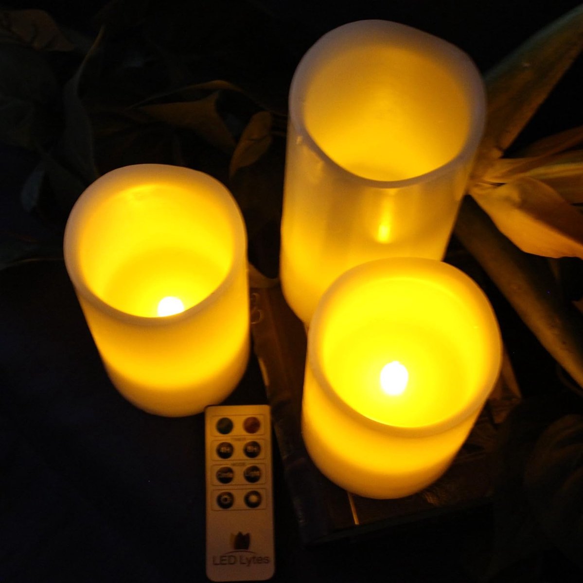 Meisterhome – 3 x Led Stompkaars Ribbel Coyote bruin – Stompkaars Echte wax Led kaarsen 10 12.5 15 cm Hoog Met afstandsbediening – Timer 2 4 6 8 uur Dimbaar