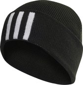 adidas Sportswear 3-Stripes Beanie - Unisex - Zwart- Volwassenen (M/L)