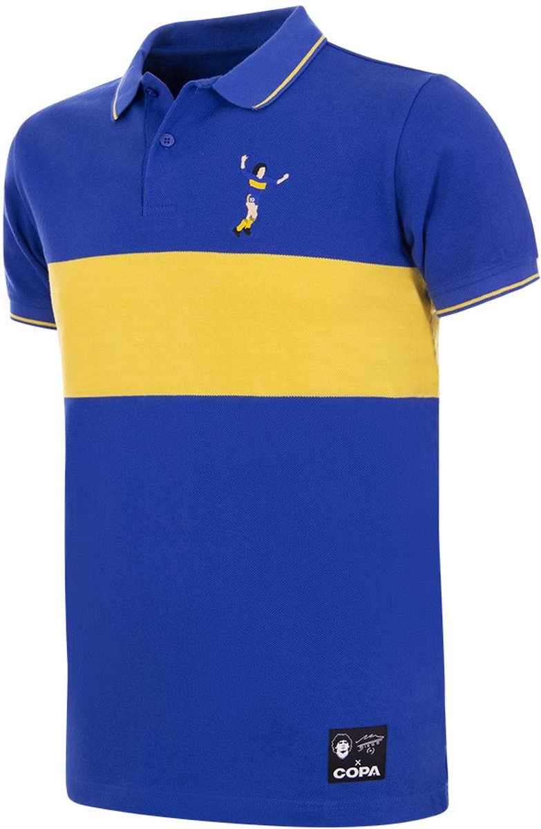 COPA - Maradona X COPA Boca Embroidery Polo Shirt - M - Blauw; Geel
