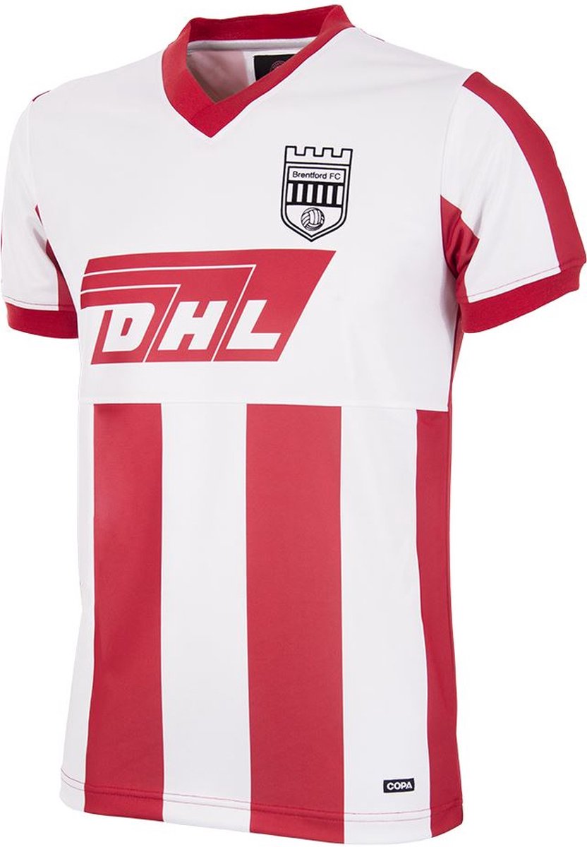COPA - Brentford FC 1983 - 84 Retro Voetbal Shirt - S - Rood; Wit