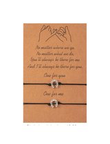Vriendschapsarmband - Cadeau voor vriend Hoef -vriendschaparmband -armband voor 2- armband voor vriendinnen --GELUKSARMBAND - Pinky promise - BFF - Vrienden - Relatie - Hartje – Zwart – friend bracelet - 30 cm