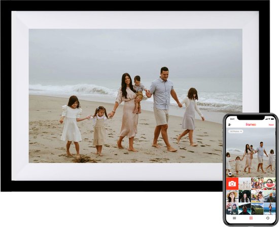 NAEVY Digitale Fotolijst 10.1 inch – Digitaal Fotolijstje – HD Display – Met WiFi Verbinding & Touchscreen – Frameo App – 16 GB Intern Geheugen