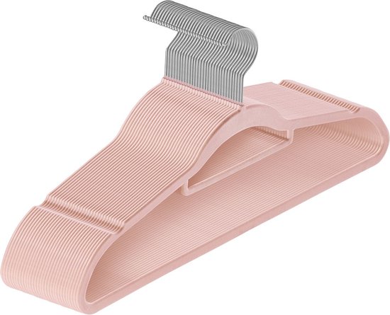 Fluwelen Kleerhangers / Kledinghanger - 30 Stuks - Roze - Antislip