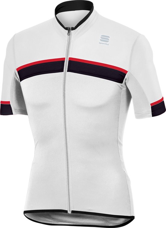 Sportful Fietsshirt korte mouwen Heren Wit Zwart / SF Pista Jersey-White/Black/Red - 3XL