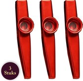 3 Pièces - Kazoo (Rouge) - instrument à vent - Flûte Kazoo - Instrument de musique