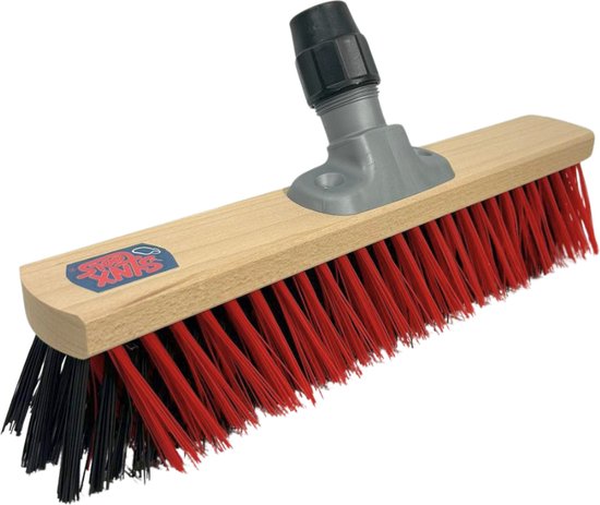 Synx Tools X Bezem 40cm Rood/Zwart- Straatbezem / Stadsbezem - Schrobborstels - Veger - Stadsbezem - Bezem - Buitenbezem - Tuinartikelen - Zonder Steel van Synx Tools — afbeelding 2