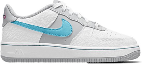 Nike Air Force 1 LV8 - Maat 38.5 - Kinder Sneakers - Wit/Blauw/Oranje/Grijs