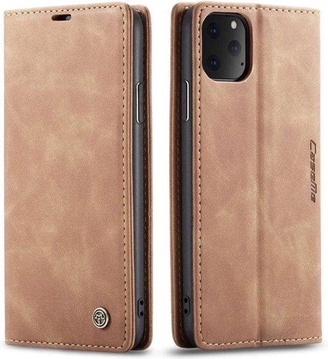 CaseMe Luxe bookcase geschikt voor Apple iPhone 12 Pro Max - bruin