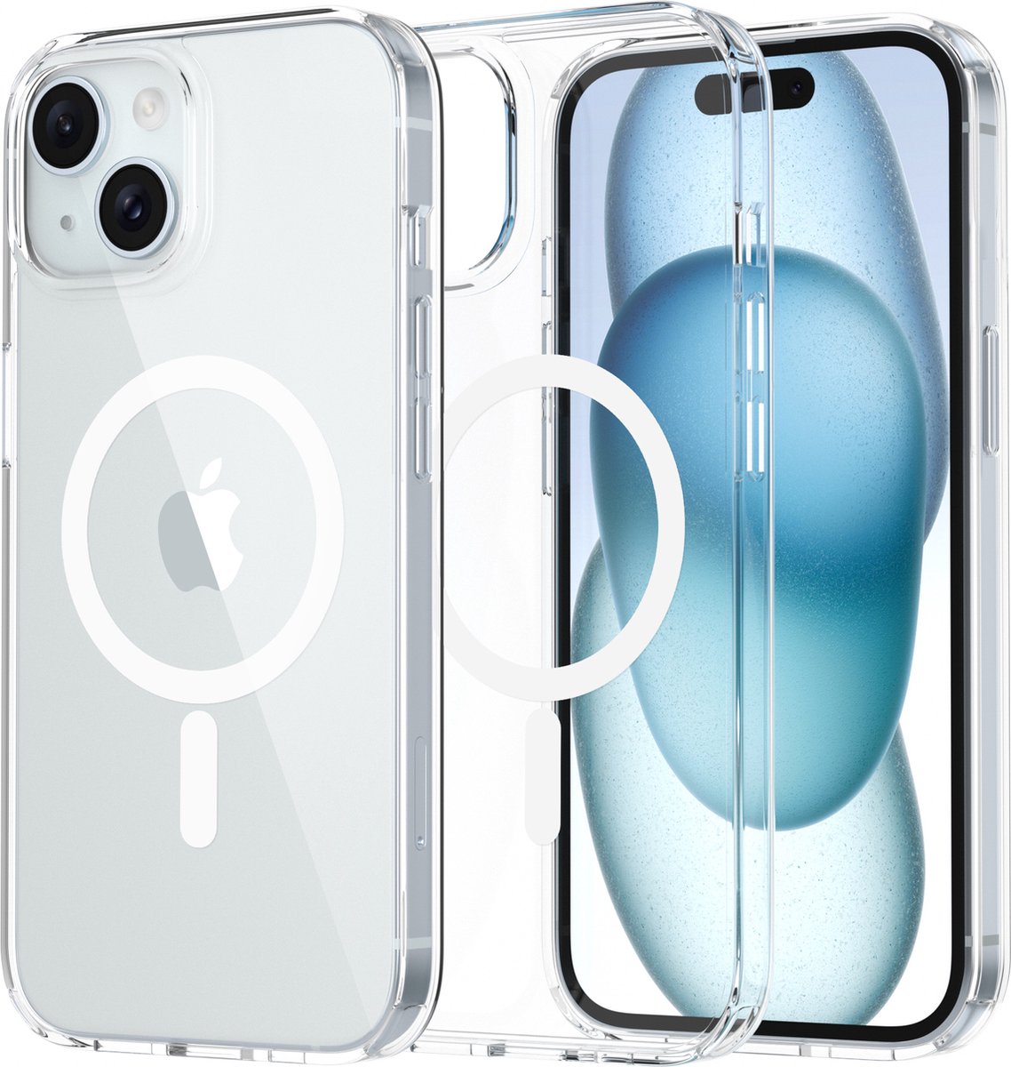 iTech Hoesje geschikt voor iPhone 15 Plus met MagSafe Transparant anti shock - crystal edition