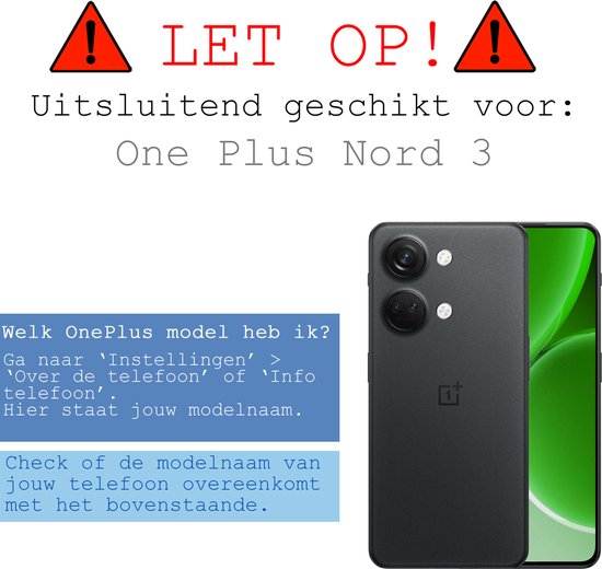 OnePlus Nord 3 Case Bookcase Cover Flip Case Book Cover 2x avec protecteur d'écran - OnePlus Nord 3 Cover Book Case Case - Rose foncé