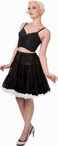 Supervintage supermooie volle zachte petticoat rok Zwart met witte ruffels - M / L - valt op de knie - elastische verstelbare taille - carnaval - feest