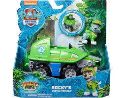 foto van PAW Patrol Jungle Pups - Rocky's Schildpad-voertuig - speelgoedauto met speelfiguur